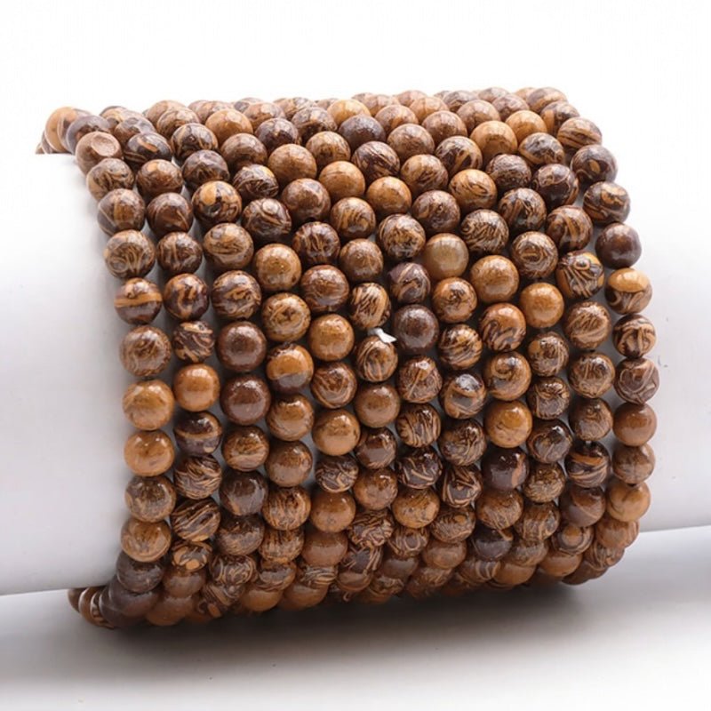 Bracelet jaspe peau de serpent Inde A+ (boules 5 - 6mm) - La Boite à Cailloux