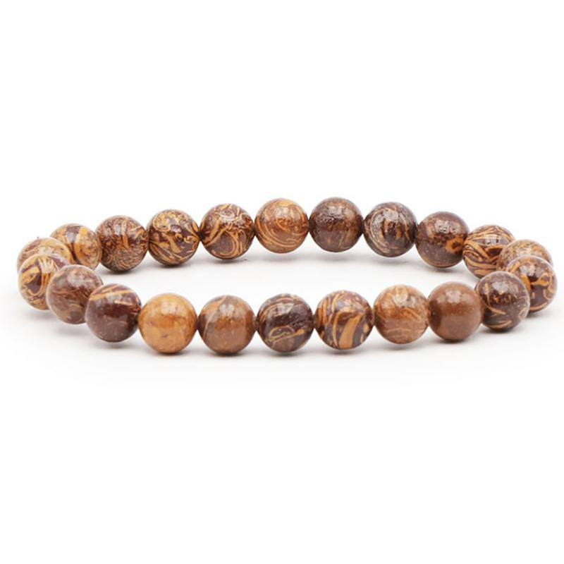 Bracelet jaspe peau de serpent Inde A+ (boules 7 - 8mm) - La Boite à Cailloux