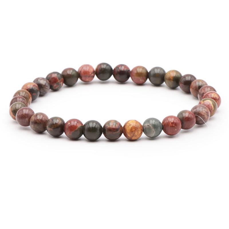 Bracelet jaspe polychrome Madagascar AA (boules 5 - 6mm) - La Boite à Cailloux