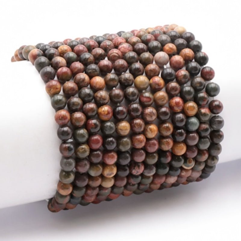 Bracelet jaspe polychrome Madagascar AA (boules 5 - 6mm) - La Boite à Cailloux