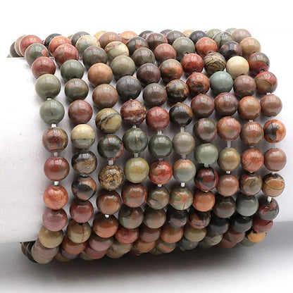 Bracelet jaspe polychrome Madagascar AA (boules 7-8mm) - La Boite à Cailloux
