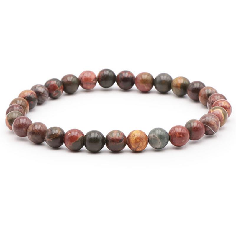 Bracelet jaspe polychrome Madagascar AA (boules 7 - 8mm) - La Boite à Cailloux