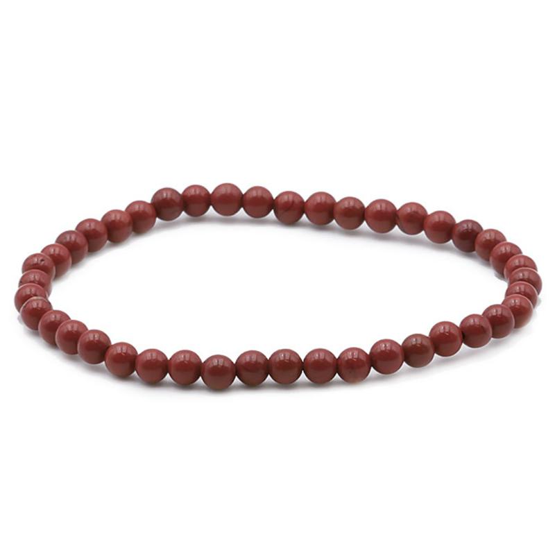Bracelet jaspe rouge Afrique du Sud A (boules 3 - 4mm) - La Boite à Cailloux