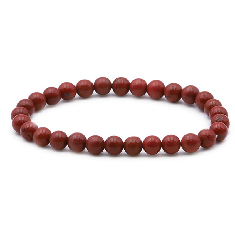 Bracelet jaspe rouge Afrique du Sud A (boules 5 - 6mm) - La Boite à Cailloux