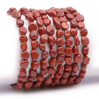 Bracelet jaspe rouge Afrique du Sud A grains 5 - 7mm - La Boite à Cailloux