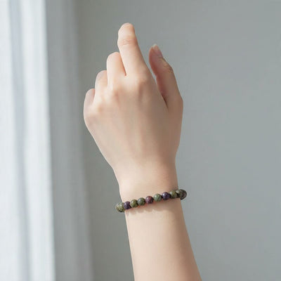 Bracciale in diaspro sangue di drago del Brasile A+ (sfere 5-6mm)