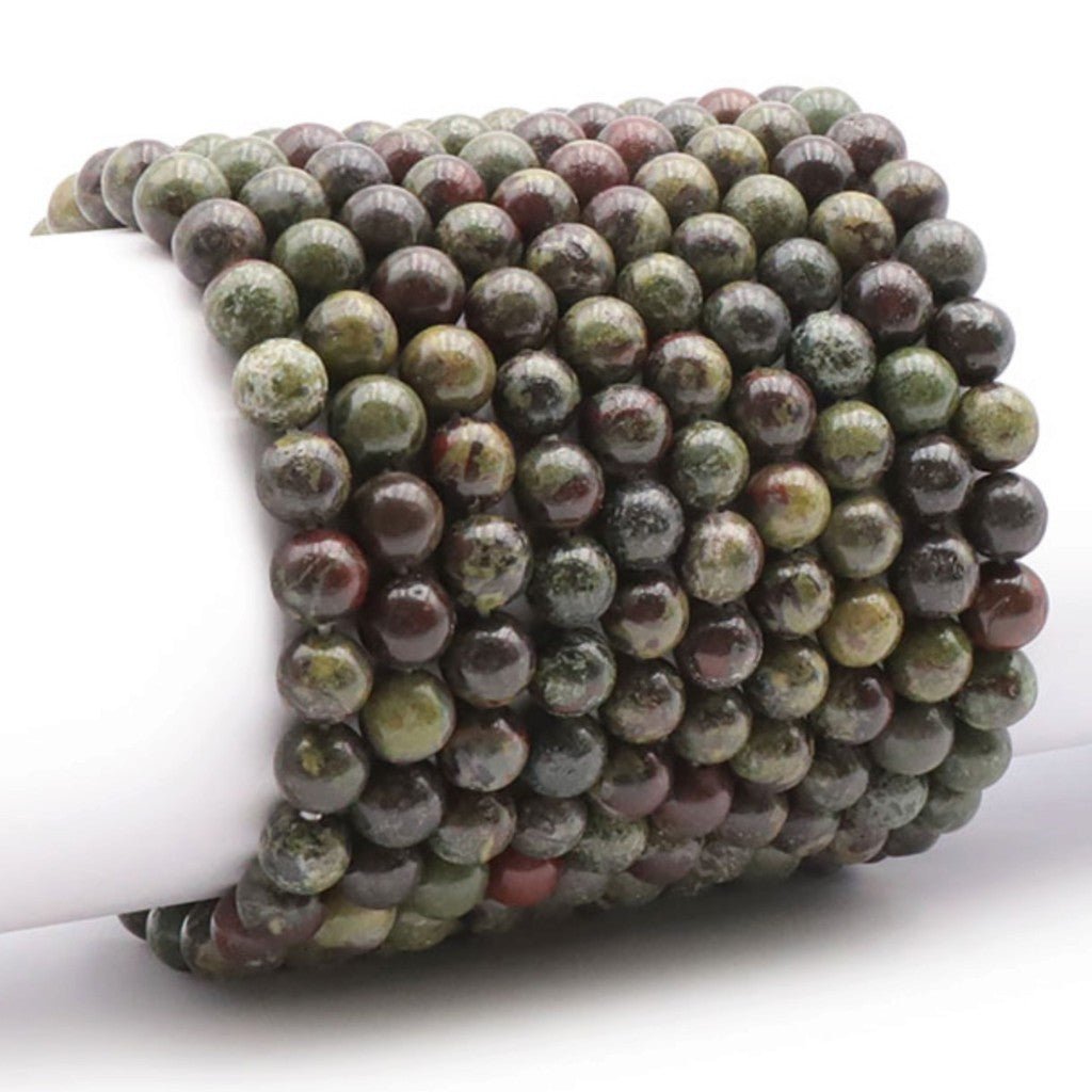 Bracelet jaspe sang de dragon Brésil A+ (boules 7-8mm) - La Boite à Cailloux