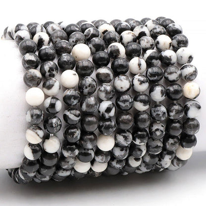 Bracelet jaspe zèbre Brésil A (boules 7-8mm) - La Boite à Cailloux