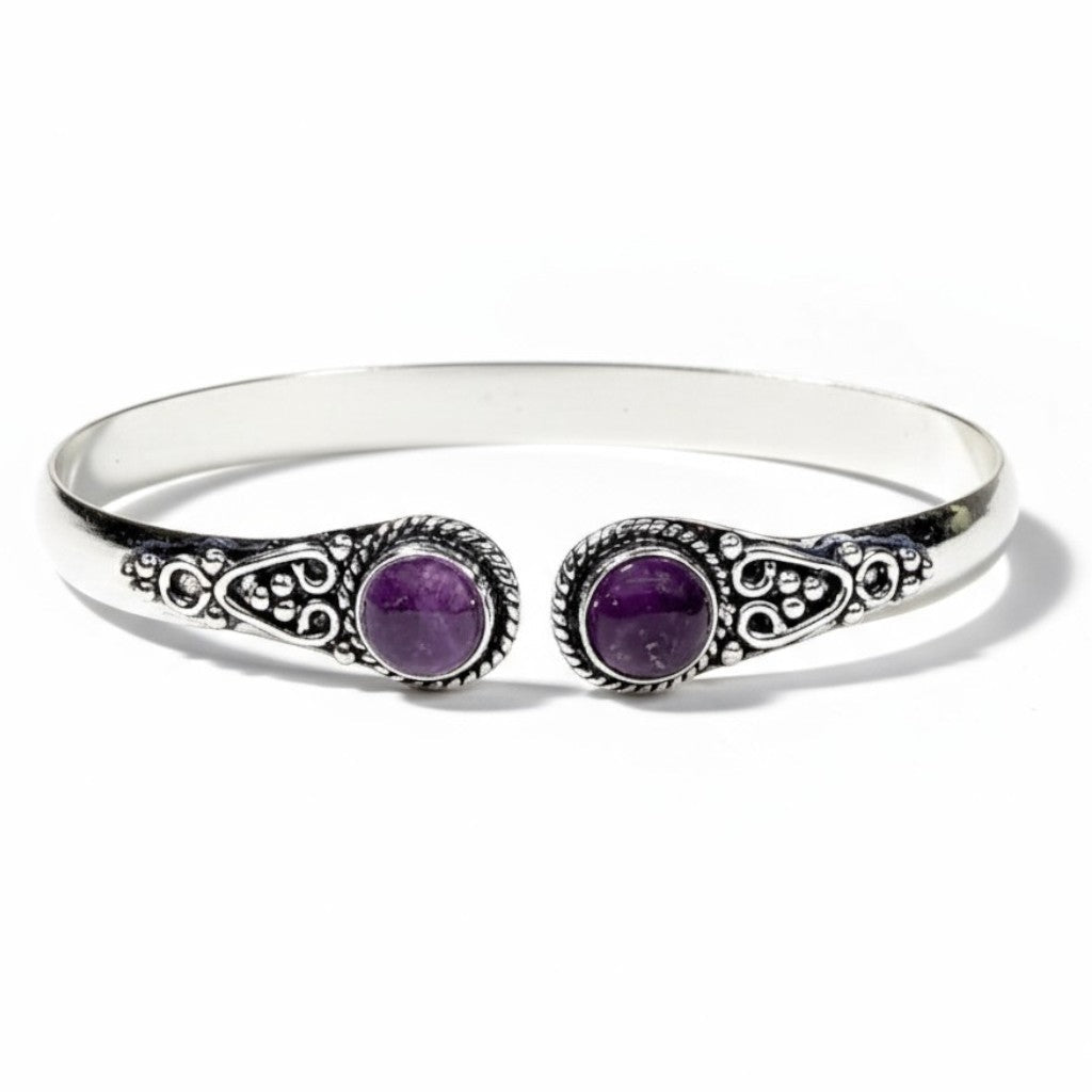 Bracelet jonc améthyste Brésil A - La Boite à Cailloux