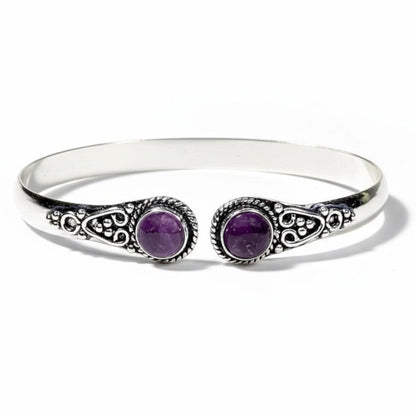 Bracelet jonc améthyste Brésil A - La Boite à Cailloux