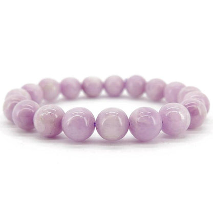 Bracelet kunzite Brésil A+ (boules 10mm) - La Boite à Cailloux