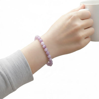 Pulseira de kunzite do Brasil A+ (contas redondas de 10 mm)