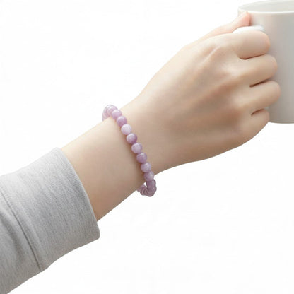 Bracelet kunzite Brésil A+ (boules 10mm) - La Boite à Cailloux