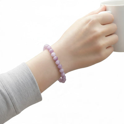Pulseira de kunzite do Brasil A+ (contas redondas de 10 mm)