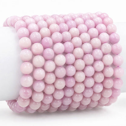 Bracelet kunzite Brésil A (boules 7-8mm) - La Boite à Cailloux