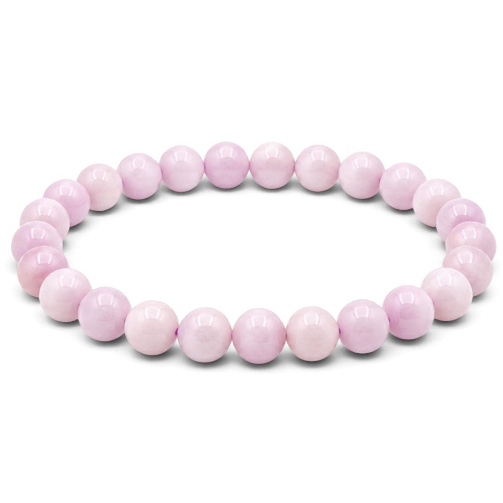 Bracelet kunzite Brésil A (boules 7-8mm) - La Boite à Cailloux