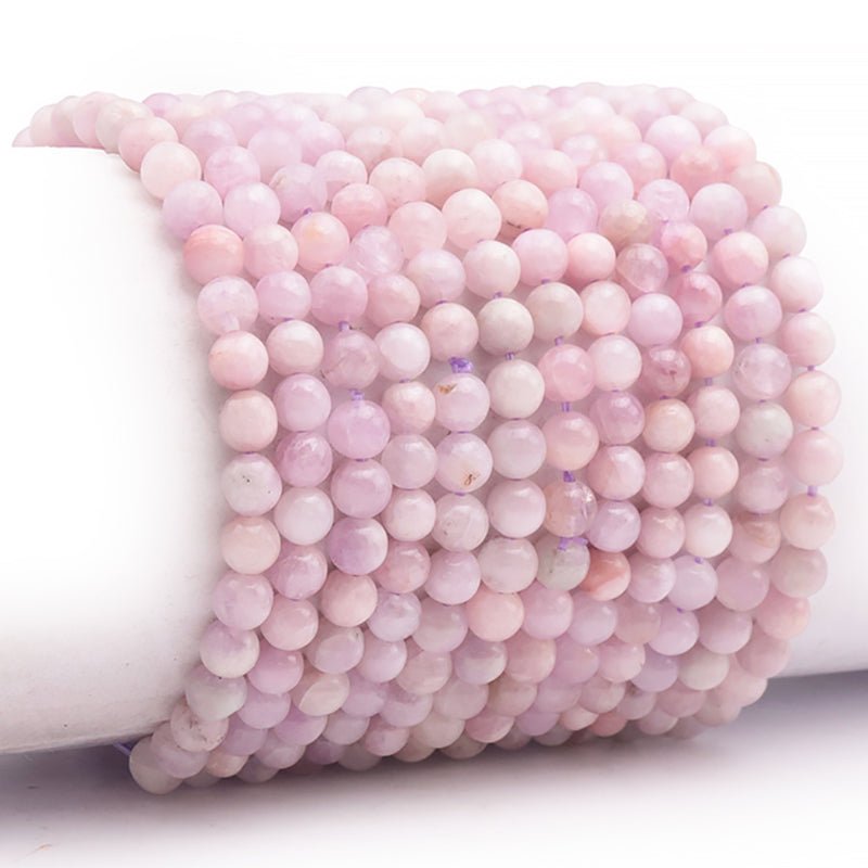 Bracelet kunzite Brésil AA (boules 5 - 6mm) - La Boite à Cailloux