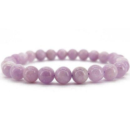 Bracelet kunzite Brésil AA (boules 7 - 8mm) - La Boite à Cailloux