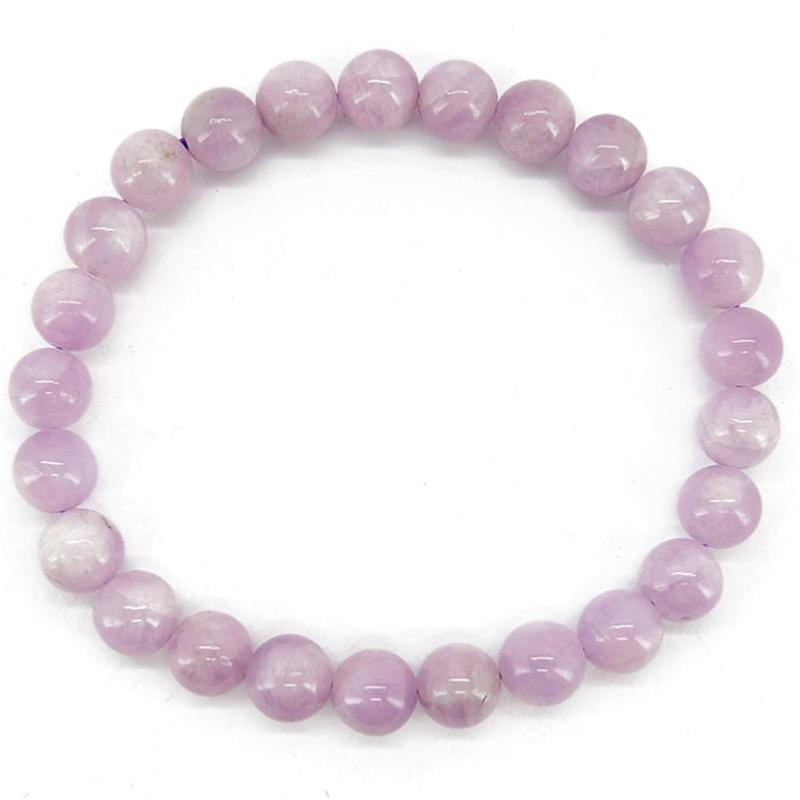 Bracelet kunzite Brésil AA (boules 7 - 8mm) - La Boite à Cailloux