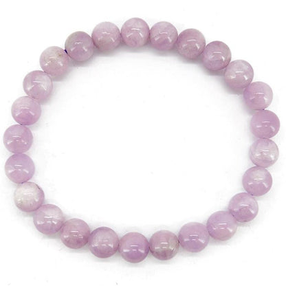 Bracelet kunzite Brésil AA (boules 7 - 8mm) - La Boite à Cailloux