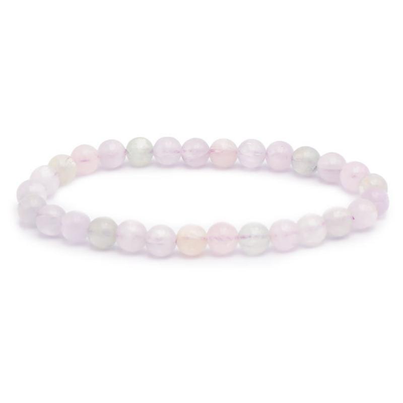 Bracelet kunzite multicolore Brésil AAA (boules 5,5 - 6,5mm) - La Boite à Cailloux