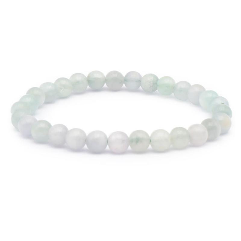 Bracelet kunzite verte (Hiddenite) Brésil AA+ (boules 5,5 - 6,5mm) - La Boite à Cailloux