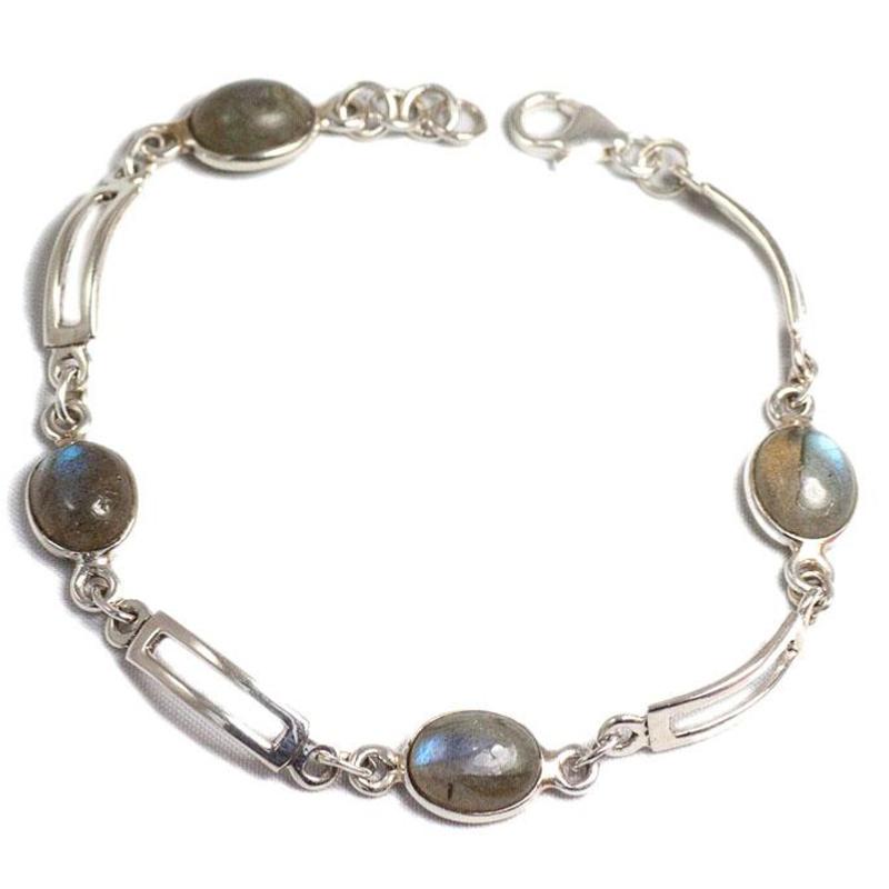 Bracelet labradorite Madagascar AA Argent 925 - La Boite à Cailloux