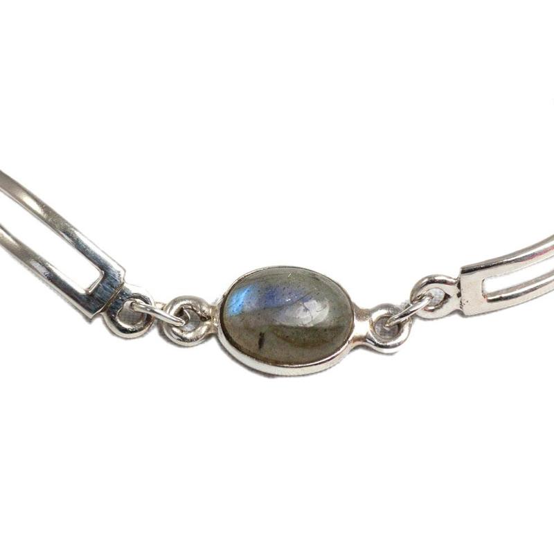 Bracelet labradorite Madagascar AA Argent 925 - La Boite à Cailloux