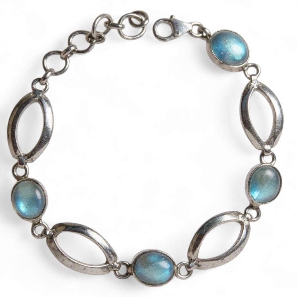 Bracelet labradorite Madagascar AA argent 925 - La Boite à Cailloux
