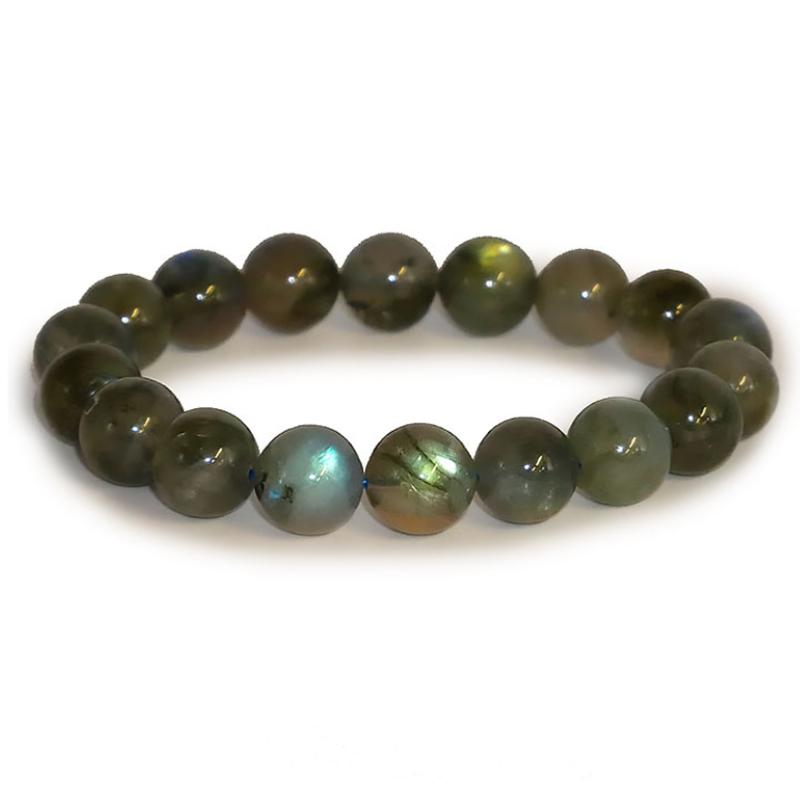 Bracelet labradorite Madagascar AA (boules 11 - 12mm) - La Boite à Cailloux