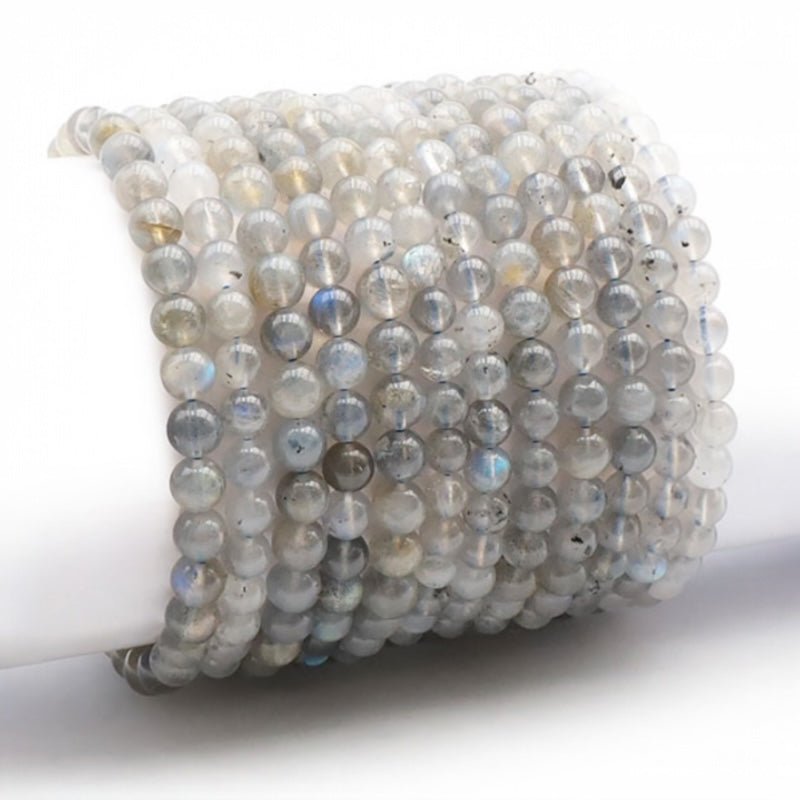 Bracelet labradorite Madagascar AA (boules 5 - 6mm) - La Boite à Cailloux