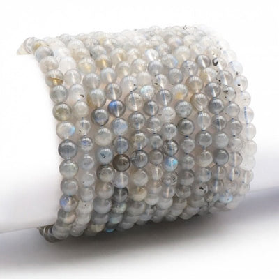Pulsera de labradorita Madagascar AA (bolas de 5-6 mm)