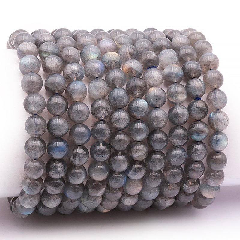 Bracelet labradorite Madagascar AA+ (boules 7 - 8mm) - Taille L - La Boite à Cailloux