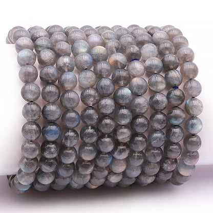 Bracelet labradorite Madagascar AA+ (boules 7 - 8mm) - Taille L - La Boite à Cailloux
