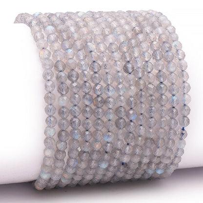 Bracelet labradorite Madagascar AA (perles facettées 3 - 4mm) - La Boite à Cailloux