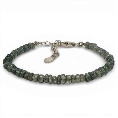 Bracelet labradorite Madagascar AA perles rondes argent 925 - La Boite à Cailloux
