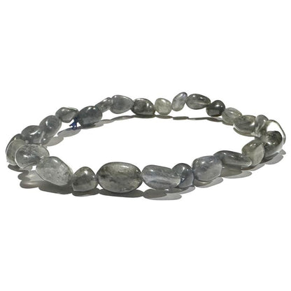 Bracelet labradorite noire Madagascar A (grains 5 - 7mm) - La Boite à Cailloux