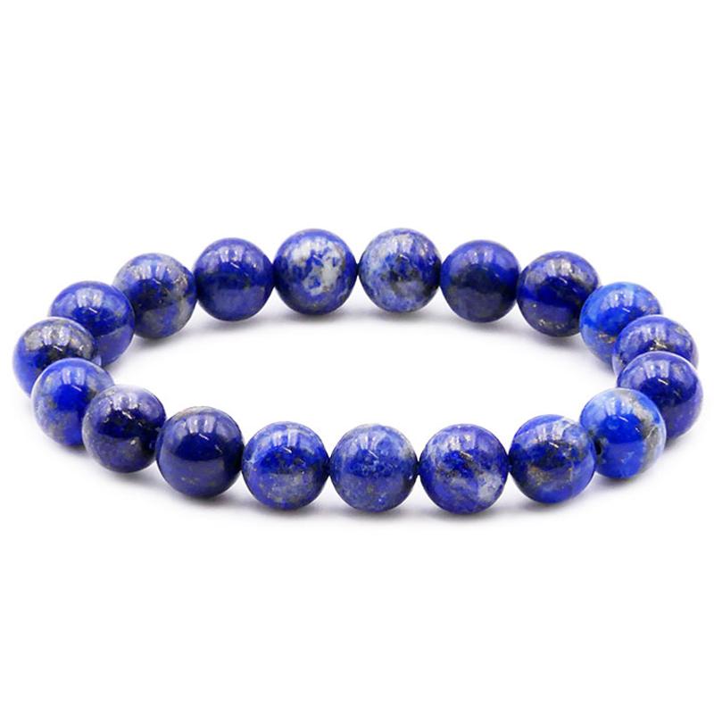 Bracelet lapis lazuli Afghanistan A (boules de 10mm) - La Boite à Cailloux