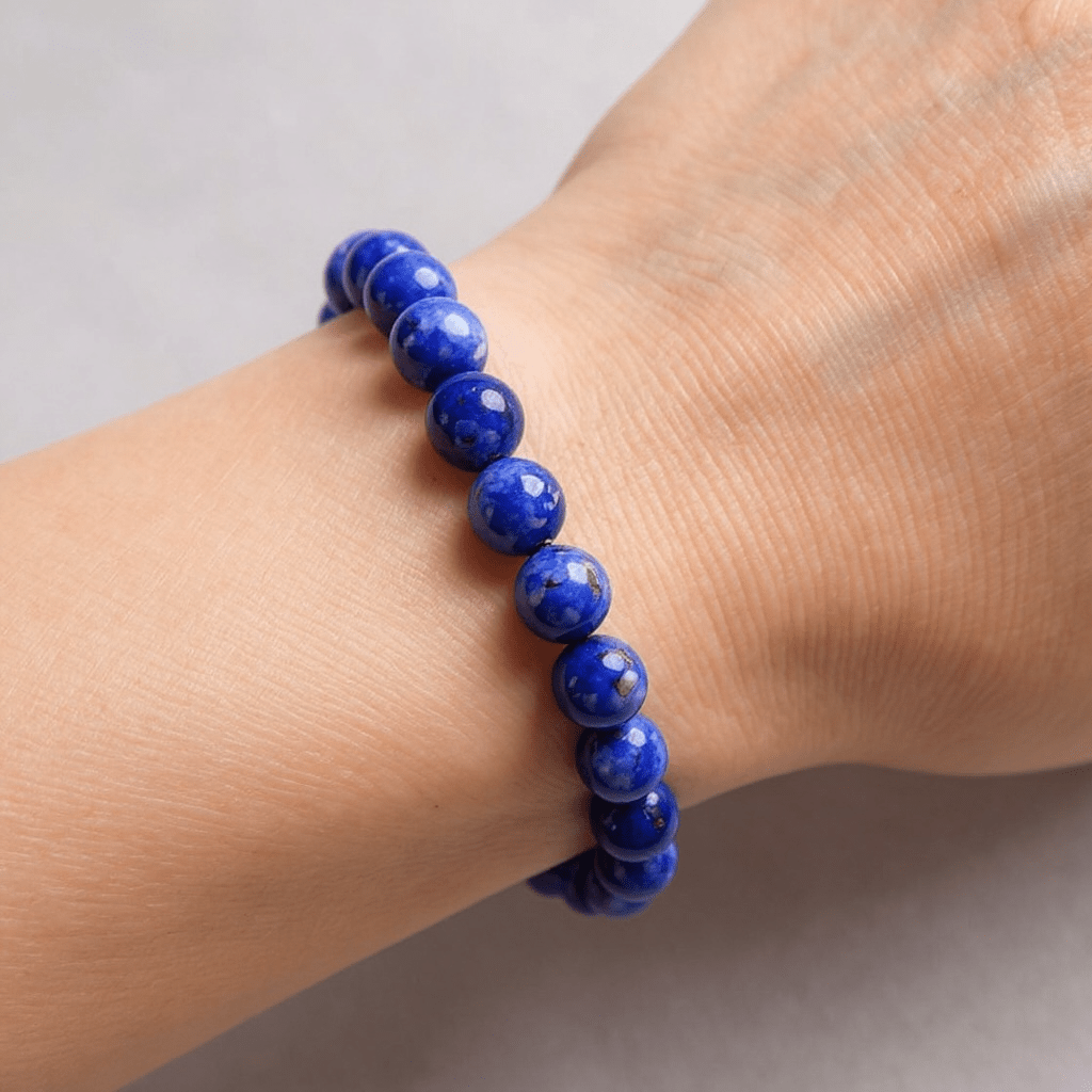 Bracelet lapis lazuli Afghanistan A (boules de 10mm) - La Boite à Cailloux