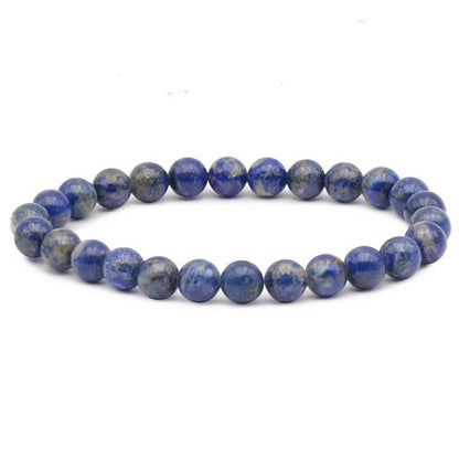 Bracelet lapis lazuli Afghanistan A (boules de 7 - 8mm) - Taille L - La Boite à Cailloux