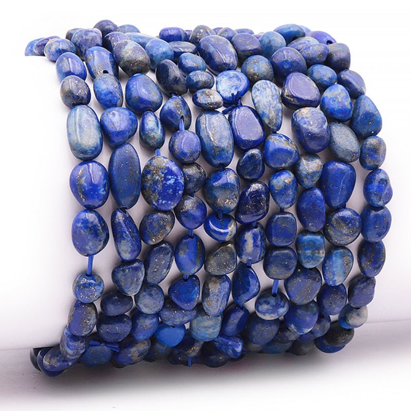 Bracelet lapis lazuli Afghanistan A (grains 5 - 7mm) - La Boite à Cailloux