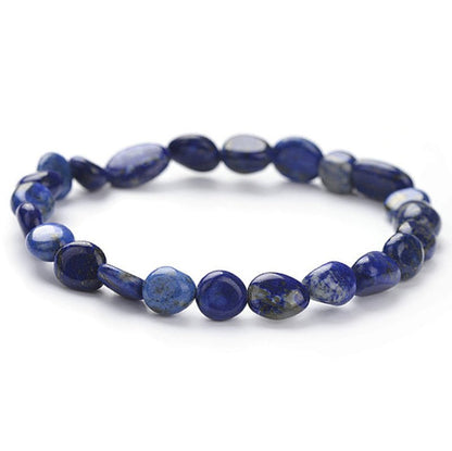 Bracelet lapis lazuli Afghanistan A (grains 5 - 7mm) - La Boite à Cailloux