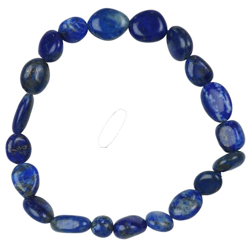 Bracelet lapis lazuli Afghanistan A (pierres roulées) 10 - 12mm - La Boite à Cailloux