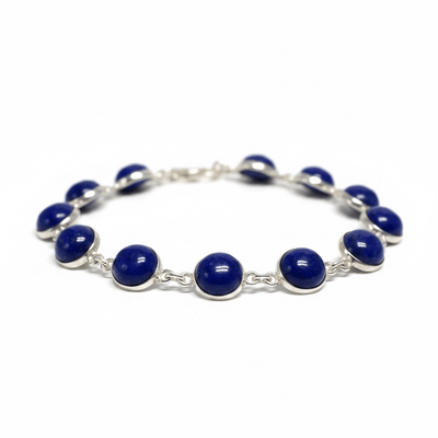 Bracelet lapis lazuli Afghanistan AA argent 925