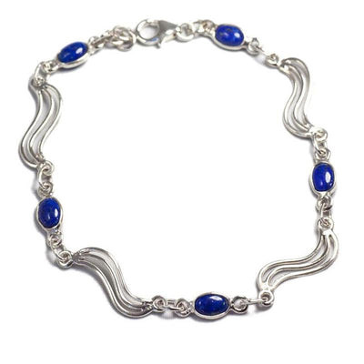 Lapis lazuli bracelet Afghanistan AA silver 925