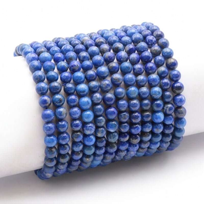 Bracelet lapis lazuli Afghanistan AA (boules de 5 - 6mm) - La Boite à Cailloux