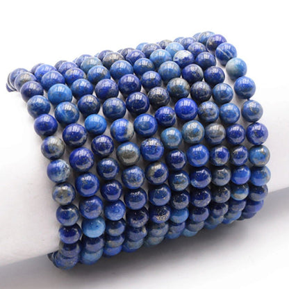 Bracelet lapis lazuli Afghanistan AA (boules de 7-8mm) - La Boite à Cailloux