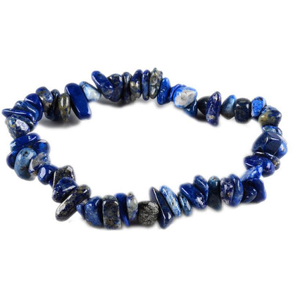 Bracelet lapis lazuli Afghanistan AA (perles baroques) - La Boite à Cailloux