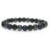 Bracelet lapis - lazuli, hématite, onyx (boules 7 - 8mm) - La Boite à Cailloux