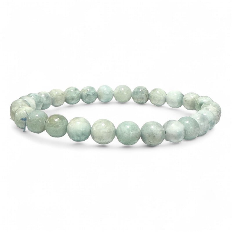 Bracelet larimar République Dominicaine A (boules 5 - 6mm) - La Boite à Cailloux